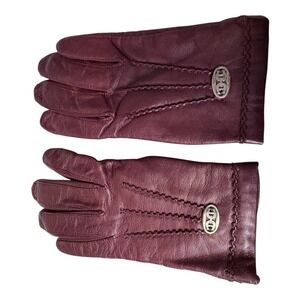 Etienne Aigner Maroon Oxblood vintage Leather‎ Suede Gloves Size 6.5 ITALY